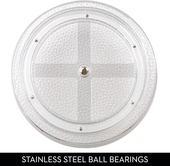 iDesign The Rain Collection Lazy Susan Turntable Organizer, 9" x 9" x 1.5", Clear