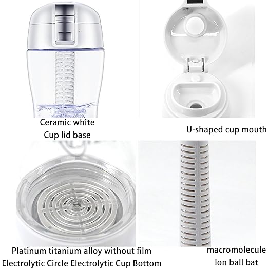 350mL Hydrogen Water Bottle, 2024 New Portable Hydrogen Water Generator,Hydrogen Rich Water Glass Health Cup with SPE and PEM Technology for Home Office Travel, Blue