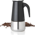 Mixpresso Black 9 Cup Greca Stovetop Espresso Pot 450ml/15oz, Moka Pot with Coffee Percolator Design, Stainless Steel Stove Top Coffee Maker for Camping or Home Use,Italian Stovetop Espresso Maker