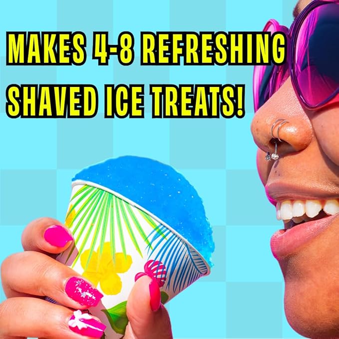 Hawaiian Shaved Ice Blue Cotton Candy Syrup - Nut Soy Dairy Free - Flavor Fluffy & Crunchy Snow Cones - Shelf Stable - Makes 8 Servings - 16 ounces