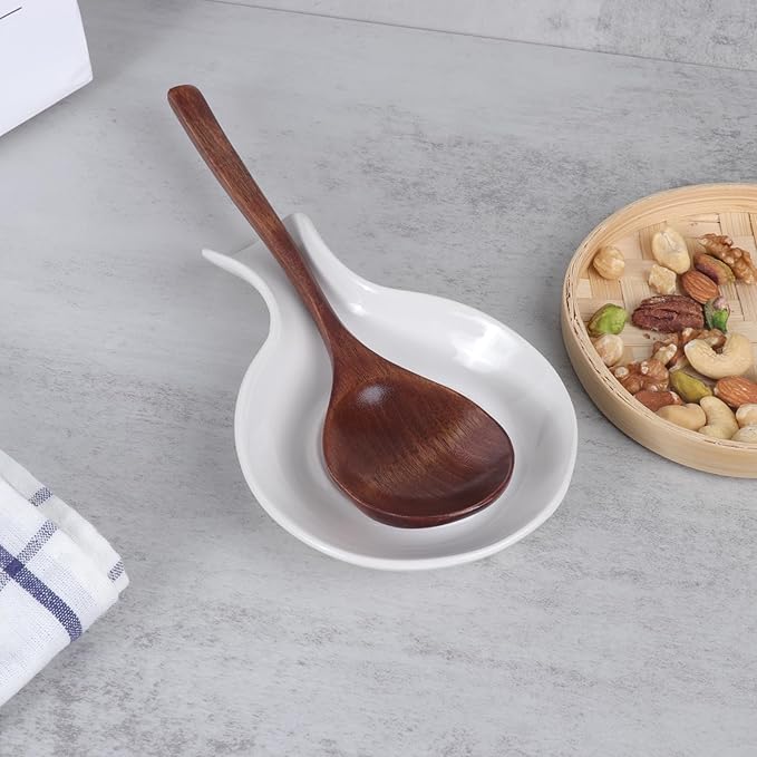 JINIHFW Spoon Rest for Kitchen, Ceramic Spoon Holder for Stove Top, Cooking Spoon Holder,Kitchen Spoon Rest,Heat Resistant Utensil Rest for Countertop, Dishwasher Safe, 3 Pack