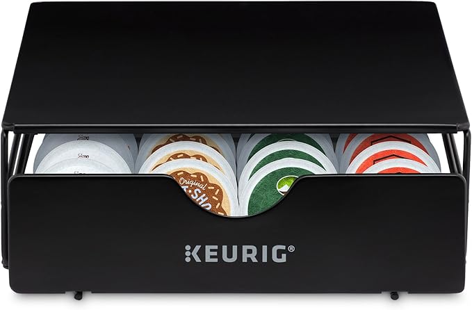 Keurig K-Classic Coffee Maker K-Cup Pod & Slim Non-Rolling Storage Drawer, Coffee Pod Storage, Holds up to 24 K-Cup Pods, Black, Storage Drawer - 24ct, 9.2 x 3.3 x 12.2 inches