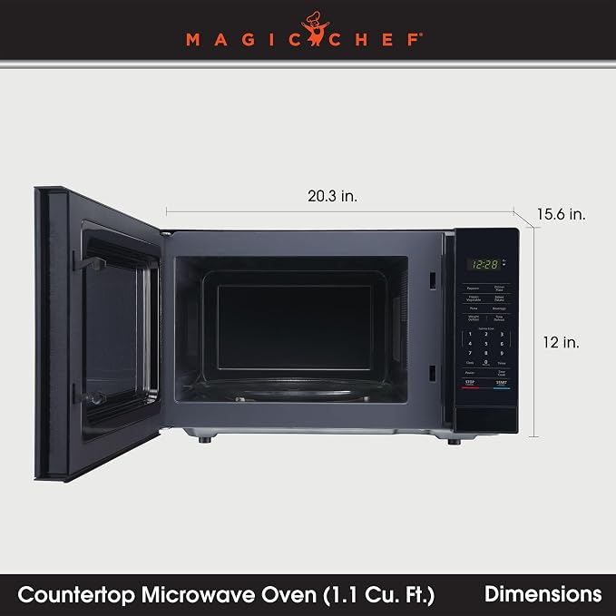 1.1 cu. ft. Countertop Microwave Oven, in Black with Gray Cavity