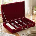 Pickmesh Silverware Case with Lid and Handle, Silverware Storage Box Sterling Silver Flatware Chest Without Silver Tarnish Proof Utensils Organizer for Kitchen Decor Wedding Gifts(Burgundy,1 Layer)