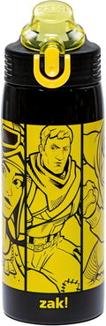 Zak Designs Fortnite Sage Kids Water Bottle For Home or Travel, 19oz Stainless Steel Water Bottle With Straw, Handle, and Leak-Proof, Pop-Up Spout Cover (Jonesy, Renegade Raider, Doggo)