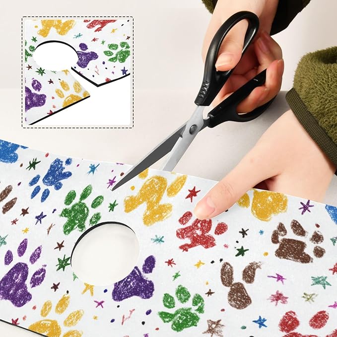 Kitchen Sink Splash Guard 2 PCS 30 Inch Sink Faucet Mat Splash Guard for Bathroom Countertop Water Absorbent Foldable Cuttable Soft Washable Paw Prints and Stars