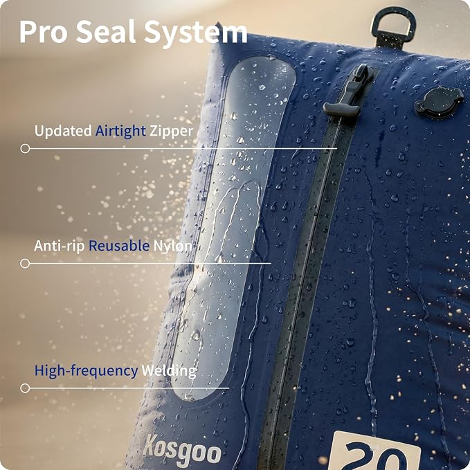 Vacuum Seal Bags for Travel with Pump, Reusable Nylon Compression Packing Cubes to Save Space for Carry-On Suitcase & Backpack, Odor&Waterproof Vacuum Kit for Clothes (Navy/Light Grey)