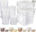 Yungyan 16 Pcs Restaurant Food Storage Containers with Lids Set 2Qt and 4Qt Commercial Restaurant Square Storage Containers Clear Food Cereal Container for Kitchen Freezer (White Lids)