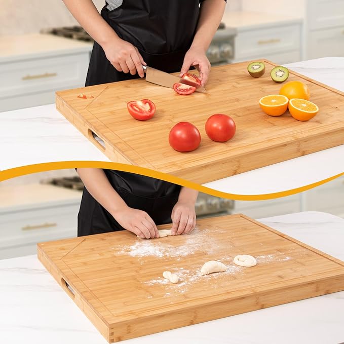Cutting Board, Stove Top Covers for Electric Stove, Wood Cutting Boards for Kitchen, Noodle Board Stove Cover (Bamboo)