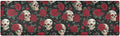 2 in 1 Table Runner Trivet for Hot Pots and Pans Heat Resistant Non Slip Waterproof 39 x 12 Inch Decorative Table Protector for Kitchen Countertop Mexico Skull Rose Flowers Red