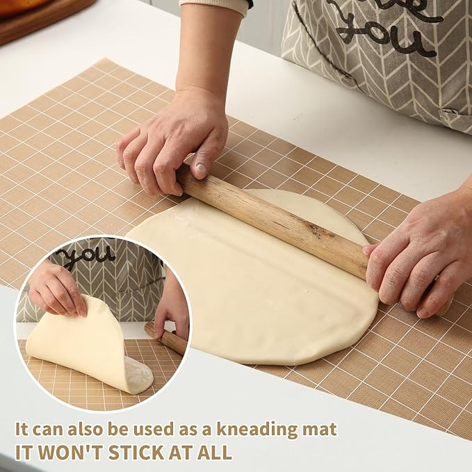 Silicone Baking Mat Roll 12IN*8FT Free Cutting, Non-Slip Pastry Mat, Non-Stick Reusable Air Fryer Liner, Oven Liners, Counter Mat, Freeze Dryer Mat, Easily Cut to Size Fit All Ovens Pans Tins Dishes