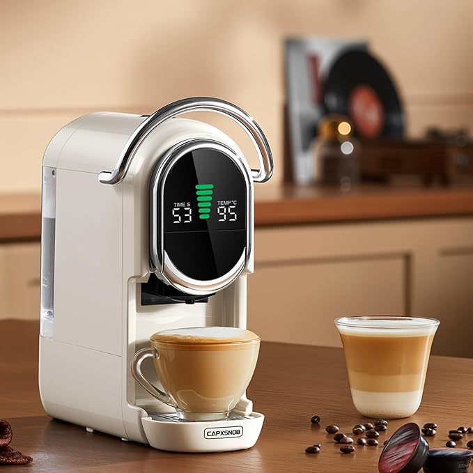 Magician1 Mini Multi-Pod Espresso Coffee Machine for Coffee Pods & Grounds | Fits Nespresso/Dolce Gusto, Blue & ESE Pods, LED Display, Custom Brew Time & Temp, Iced & Hot Brew, For Home & Office, 19 Bar