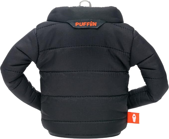 Puffin - The Puffy Jacket - Insulated 12 oz Can Cooler I Beer Bottle & Soda Can Insulator, Keep Drinks and Beverages Cold - Black