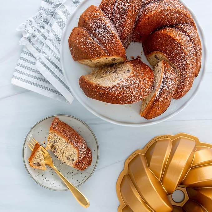 Nordic Ware NW 95577 75th Anniversary Braided Rope Bundt Cake Pan, Gold 12 Cup Capacity (Pack of 3)