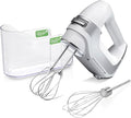Hamilton Beach Professional 5-Speed Electric Hand Mixer | High-Performance DC Motor | Slow Start | Snap-On Storage Case | Stainless Steel Beaters & Whisk | White| 62652