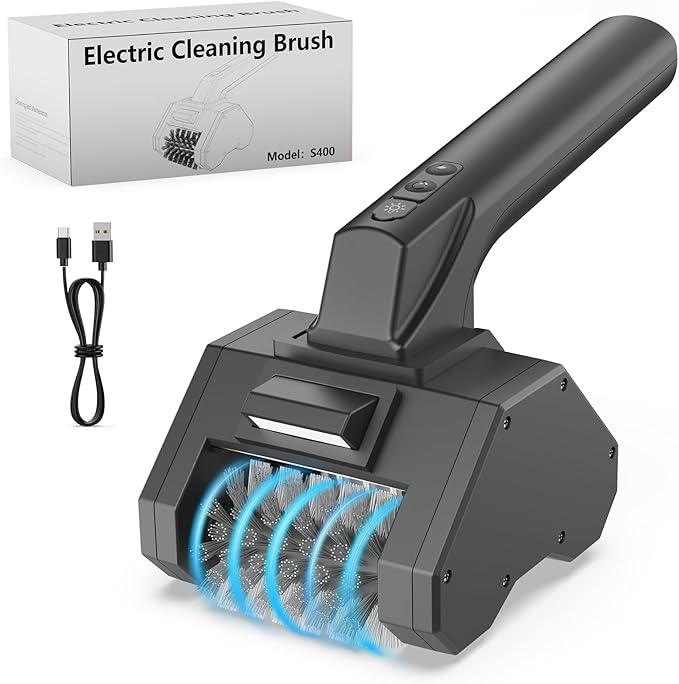 2026 Upgraded Electric Grill Cleaner,Electric Grill Brush for Outdoor Grill,Electric BBQ Grill Brush with 2 Brush Head,BBQ Grill Cleaner Up to 350 RPM Speed,Grill Cleaner Tool for Men/Dad