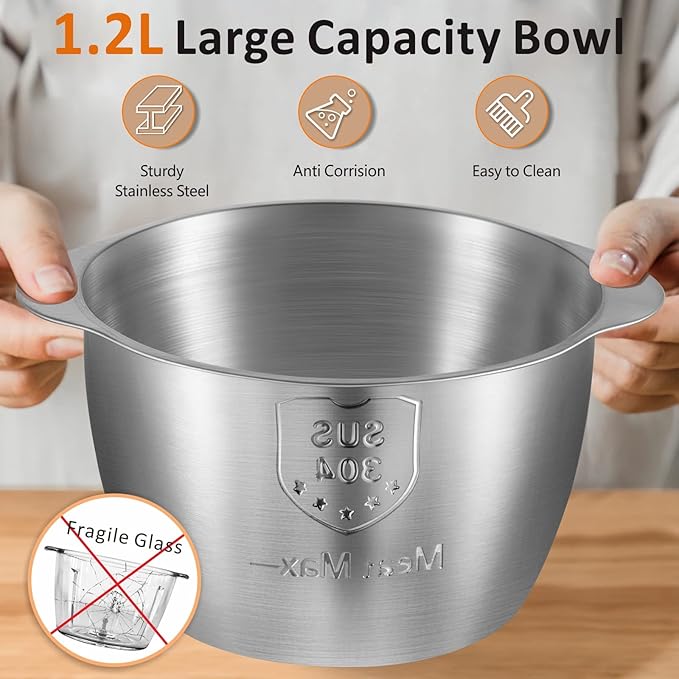Food Processor Cordless Vegetable Chopper with 5 Cup Stainless Steel Bowl＆6000mAh USB Rechargeable Battery, Electric Garlic Meat Choppers BPA-free Baby Food Processors Blender Mincert(White)