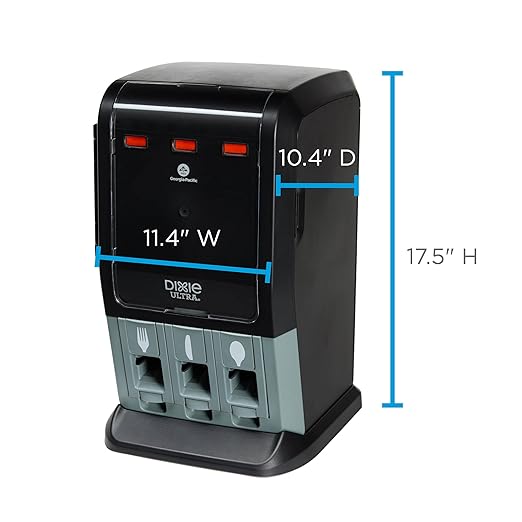 DIXIE ULTRA® SMARTSTOCK® MINI TRI-TOWER CUTLERY DISPENSER BY GP PRO (GEORGIA-PACIFIC), SERIES-T, BLACK, DUSSTDSP3MINI