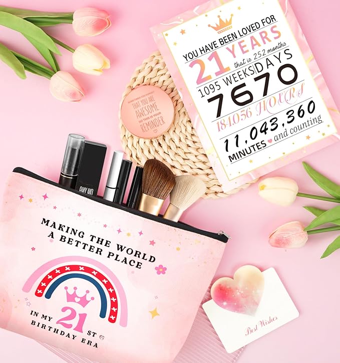 Awfrky 21st Birthday Gifts For Her, 21 Year Old Gifts for Her Women, Female, Best Friends, Daughter, Sister, Girlfriend, Coworker, Bestie