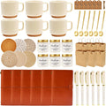 Baby Shower Prizes for Game Winners 6 Sets Baby Shower Games Prizes Ceramic Mugs with Metal Spoons Woven Coasters Notebooks with Pens Scented Candles Gift Bags Wedding Bridal Shower Favors for Guests