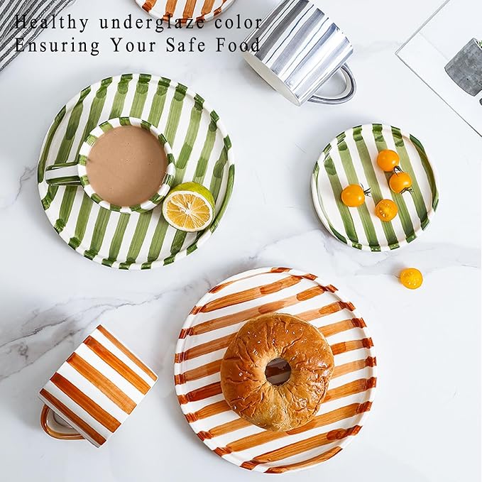 Espresso Cups Ceramic Coffee Mug Series European Striped Dot Coffee Cup And Saucer Mug Cake Plate Afternoon Tea Set Tea Cup And Saucer,A