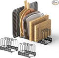 HzTinT 2PACK Cutting Board Organizer, Adjustable Divider Cutting Board Holder with Anti-slip Pads, Kitchen Cabinet Organizer for Baking Cookie Sheet Pan Bakeware Cookie