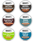 Maud's Decaf Coffee Pods Variety Pack, 54 ct, 6 Assorted Roasts & Flavors, Decaf Dark & Medium Roast Coffee in Single Serve Pods - 100% Arabica Coffee, Compatible with Keurig K Cups Maker