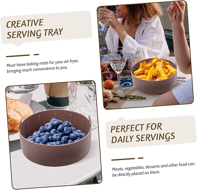 Silicone Air Fryer Liner Replacement for Basket Reusable Non-Stick Baking Tray for Air Fryers and Ovens Compatible