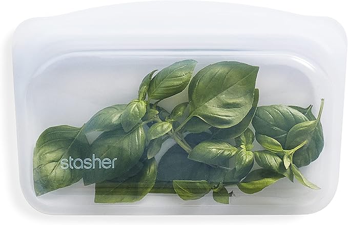 Stasher Platinum Silicone Food Grade Reusable Clear Storage Bags - Snack & Sandwich Sizes