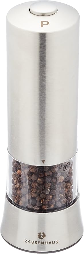 Zassenhaus "Gera" Electric Pepper Mill, Silver