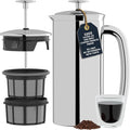 ESPRO Pro P7 French Press Stainless Steel 304 – Patented Double Micro-Filter for Grit-Free Coffee, Double Wall Insulated Coffee Maker, Plastic-Free & Heat Resistant - 18oz