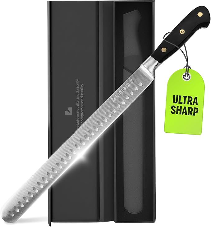 Bright Hobby Brisket Slicing Knife – 12" Brisket Knife, BBQ, Grilling Gifts For Men – Razor Sharp German Steel, Full Tang, Ergonomic Handle
