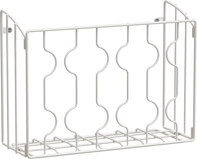 SIMPLE HOUSEWARE Wall Door Mount Kitchen Wrap Organizer Rack, White