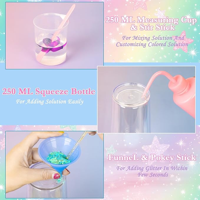 6 Pack 24 Oz Acrylic Snow Globe Tumbler Diy Starter Kit, Double Wall Plastic Pre-Drilled Snowglobe Tumbler Supplies Craft Tool Set
