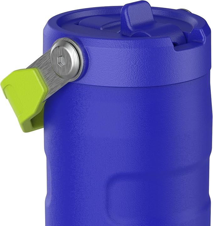 Stanley 1913 Flip Straw Drinking Bottle 0.47 L Cobalt Chartreuse | Cools for 8 hours. - 40 hours. ice-cooled, leak-proof, BPA-free, dishwasher-safe