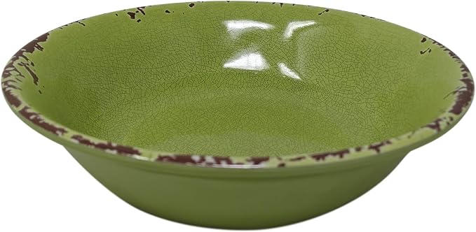 Gianna's Home 12 Piece Rustic Farmhouse Melamine Dinnerware Set, Service for 4 (Green)