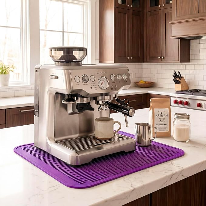 MicoYang Silicone Dish Drying Mat for Multiple Usage,Easy clean,Eco-friendly,Heat-resistant Silicone Mat for Kitchen Counter or Sink,Refrigerator or Drawer Liner Purple XL 18 inches x 16 inches