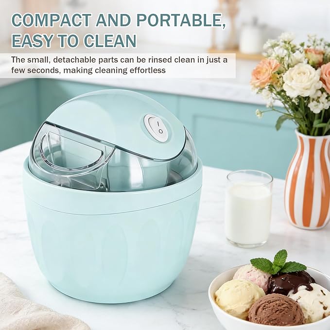 Mini ice Cream Maker, 2026 New DIY Mini Ice Cream Maker,One-Touch Dessert Maker, Single Serving of Gelato, Frozen Yogurt, Compact Electric Makers for Kitchen, Just 15 Minutes