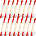 16 Pcs 8 Inch Mini Wooden Rolling Pins Small Wood Rolling Pin Wooden Roller with Red Handle for Kitchen Baking Pastry Cake Cookie Chef Role-playing Game