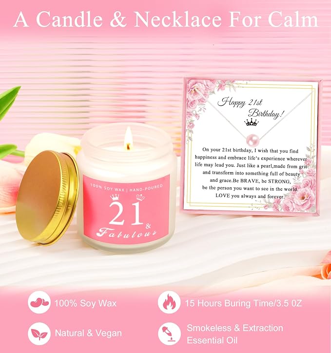 Awfrky 21st Birthday Gifts For Her, 21 Year Old Gifts for Her Women, Female, Best Friends, Daughter, Sister, Girlfriend, Coworker, Bestie