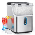 Nugget Ice Maker Countertop, HOMEZAY Pebble Ice Maker with Soft Chewable Pellet Ice, 33 lbs per Day, Compact Ice Machine with Self-Cleaning & LED Indicator for Home, Kitchen, Camping, RV, Office