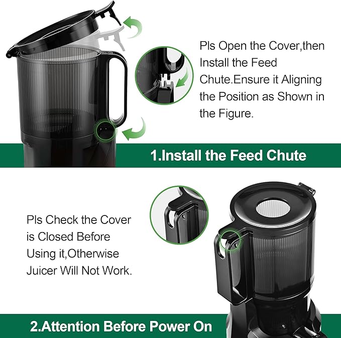 Cold Press Juicer Machines,Fretta Nifty Slow Masticating Juicer Machines with PCTG Material from the USA,Fit Whole Fruits & Vegetables-Easy to Clean,High Juice Yield,BPA Free (Ink-black)