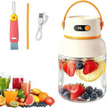 Portable Electric Juicer Cup with Zero Cord Hasslem, USB-C Rechargeable Electric Blender with Straw, Easy Clean & Leakproof, Wireless Juicer Cup for Home Gym Office Outdoor (800ml)