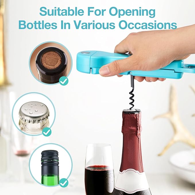 7-in-1 Jar Opener for Seniors – Magnetic adjustable Jar Opener & Bottle Opener for Arthritis, Weak Hands, Easy-Grip Kitchen Lid Opener Gadgets (Teal)