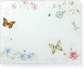 Lenox Kitchen, Butterfly Meadow Large Glass Cutting Board, Glass Material, Cutting Board For Home And Kitchen, Hand Wash Only, Butterflies Design, Tray (White, 1 Piece, 13 Inch W X 10.25 Inch L)