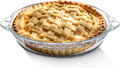 Uiifan 1 Pack 6 Inches Mini Glass Pie Pan for Baking 11.6 oz Clear Pie Plate with Handles Round Glass Dish for Baking and Serving, Snacks, Salads, Desserts