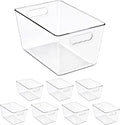 Sorbus Clear Storage Bins, 8 Pack Large Organization Bins with Handles – Clear Storage Containers for Storage, Pantry, Fridge, Cabinet, Closet & Kitchen Organization – BPA-Free Plastic