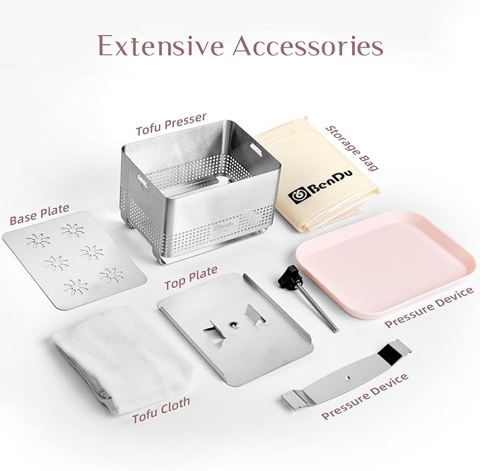 Tofu Press Stainless Steel, Paneer Maker with Upgraded Deep-Press Design, Improves Tofu Flavor and Texture, for Homemade Tofu, Paneer Press and Cheese Press, Multi-Functional Kitchen Tool, BPA Free
