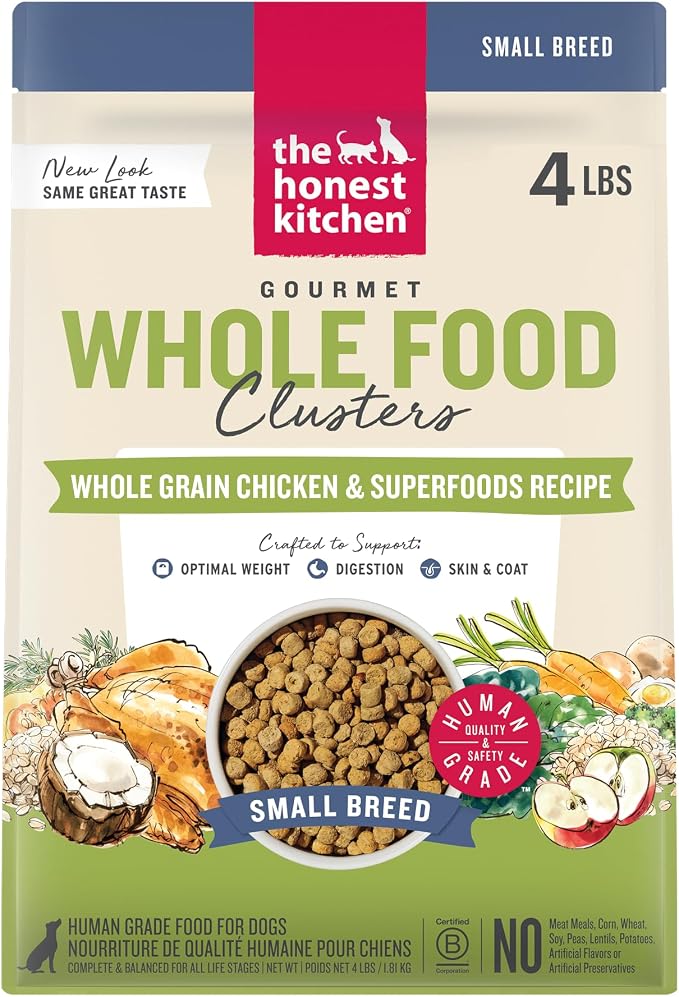 The Honest Kitchen Whole Food Clusters Small Breed Whole Grain Chicken Dry Dog Food, 4 lb Bag