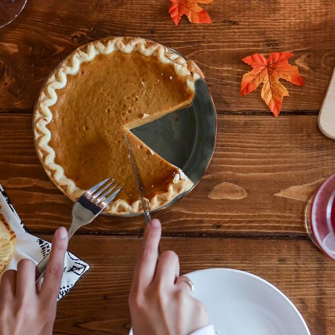 SIDUCAL Ceramic Pie Pan for Baking[10.5 inch],Reusable NonStick Ceramic Pie Plate with Ruffled Edge,Deep and Fluted Pie Dish for Apple Pie,Quiche,Pot Pies, Tart, etc（Green）